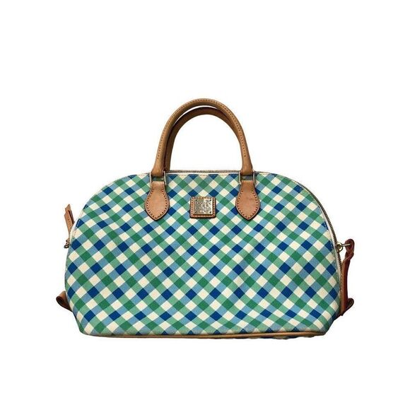 Dooney & Bourke Elsie Green Blue Zipped Satchel - Picture 1 of 5
